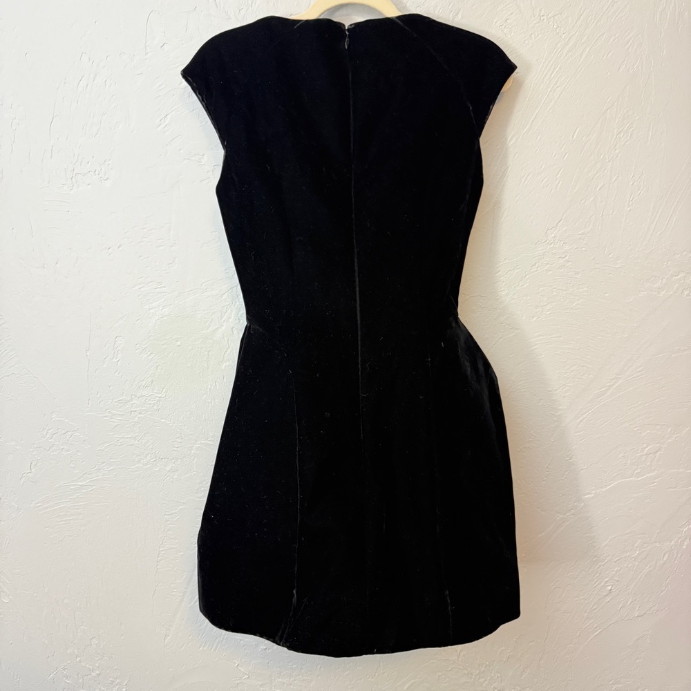 Camila Coelho Roxana Velvet Mini Dress Black Medium - Picture 8 of 8